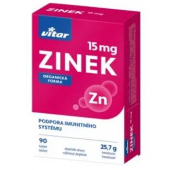 Vitar Zinek 15mg doplněk stravy 90 tbl