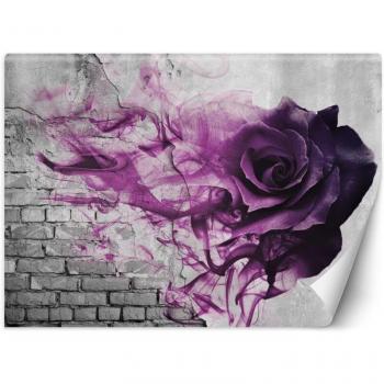 Rosa Viola 3D Carta da Parati Mattone 254x184