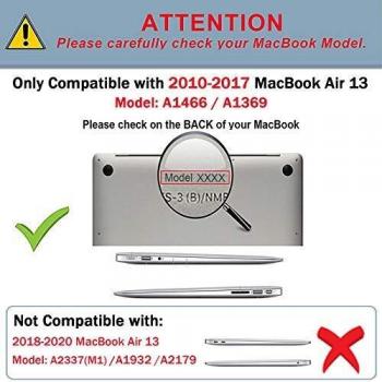 TECOOL Coque MacBook Air 13 Pouces, Ultra Mince Plastique Mate Rigide avec Housse de Clavier en Silicone, Clair