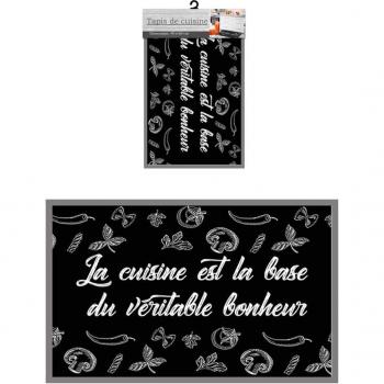 Mosaïque de Cuisine Lily Noir 60x40 cm – « La Base du Bonheur »