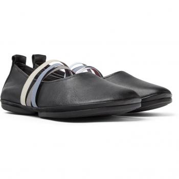 Bailarina femenina Right Nina Twins en piel lisa, color negro, Camper