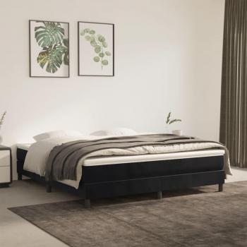VIDAXL Letto adulto, Giroletto a Molle, Letto matrimoniale Nero 180x200 cm in Velluto