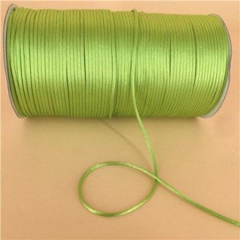 Grünes 2 mm Satin‑Geflochtenes Rattail Kabel, 20 m – Schmuckperlen