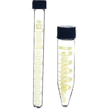 Tubo de Vidrio para Centrifugación 25 ml con Tapa de Rosca