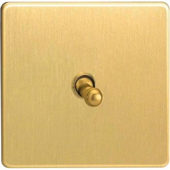 XDBT1S 1‑Gang Toggle Switch, 1–2 W 10 A – Varilight Brushed Brass
