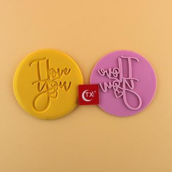 Round Acrylic Cookie Cutter with Happy Birthday Embosser Stamp