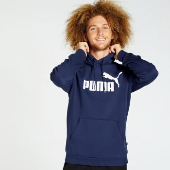 Puma Sudadera Essentials Big Logo con capucha azul marino y blanco