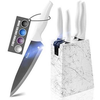Knife Sharpener Included – Wanbasion White Knife Block