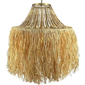 Lampada sospesa 80 x 80 x 90 cm Metallo e Legno Naturale