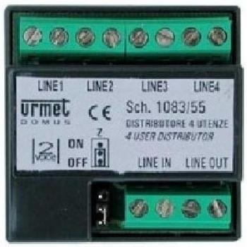 URMET 1083/55 Distributeur Vidéo Compact 4 Utilitaires, 2 Fils