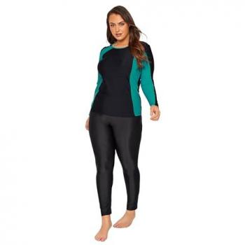 Black Women's Long Swim Leggings – Size 28