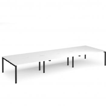 Adapt 6 Seater Back to Back Straight Black Frame Cluster Desks