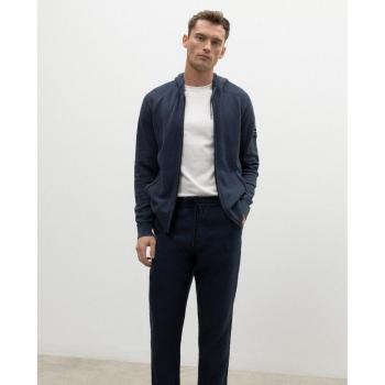 Pantaloni Jogger Ethicaalf Lino Blu Scuro con Cintura Elastica