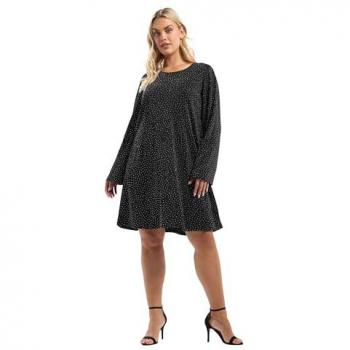 Yours Curve Elegantes Flötenärmelkleid mit Glitzer