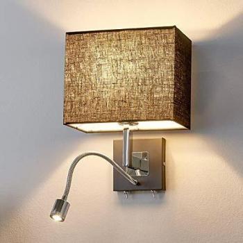 Lucande Rebekka Wall Lamp, 31 cm, Black, LED Reading Arm