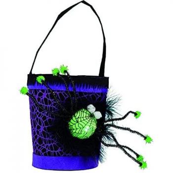 Rubies Trick or Treat Eimerchen Spinne, mit LED, Halloween Tasche (aus Filz)