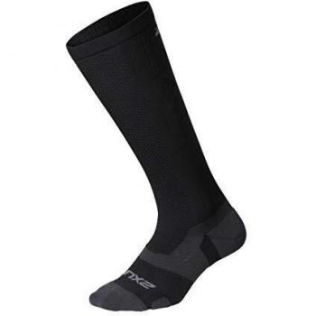 Vectr 2XU Full-Length Compression Socks with Cushioning – L2 Black/Titanium