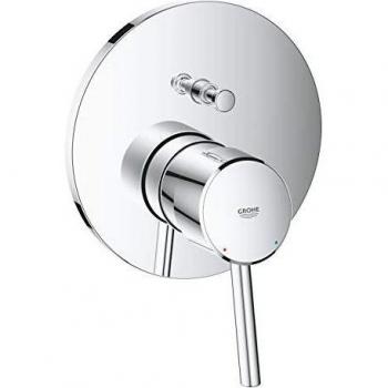 Grohe Concetto Single-Lever Bathroom Mixing Tap with 2-Way Diverter and Lever Handle, Chrome (24054001)