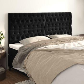 Kit testiera matrimoniale nera 4 unità (90x7x78/88 cm) – Furniture Limited