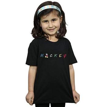 Mickey Mouse Logo T‑Shirt – Girl’s 5‑6, Black