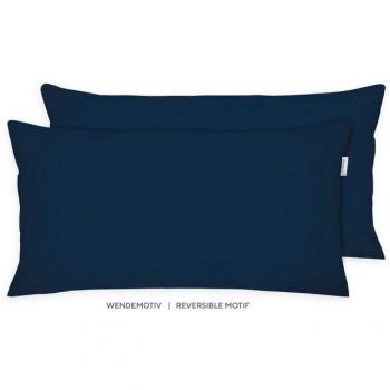 Kissenbezug TOM TAILOR HOME „New Bedroom“ UNI 40×80 cm – Renforcé Baumwolle, schwarz (Navy)