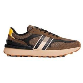 Technischer Turnschuh Tommy Jeans – Grünlich-braun, Größe 42, Schnürsenkel