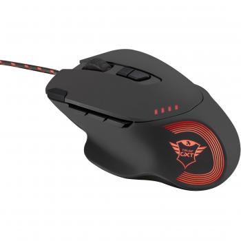 Trust GXT 162 Mouse Gaming Ottico con Illuminazione LED e 9 Tasti Personalizzabili, DPI 4000, Nero