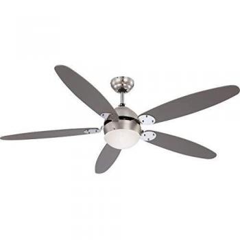 Globo Ventilatore da soffitto azura con interruttore a tirare in metallo e nichel