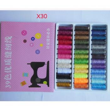 Fil à coudre 39 couleurs en boîte 100 yards