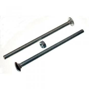 CUP SQUARE COACH BOLT M10 10MM 180MM FULLY THREADED WITH NUTS BZP (pack of 50)