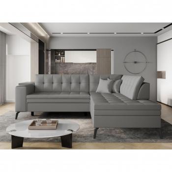 Canapé d'angle convertible en simili cuir Larry