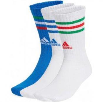Adidas Calcetines a Media Pantorrilla Acolchados 3 Franjas – Juego de 3 Pares Blanco – Comfort Casual
