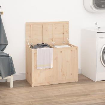 Contenedor de ropa sucia de madera maciza de pino 88,5x44x66 cm
