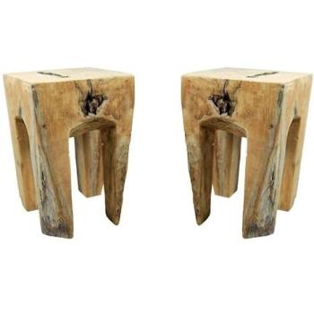 Tabouret carré en teck 28 cm FARTABOU10CN