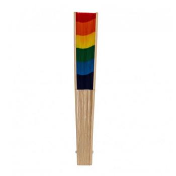 Éventail en bambou coloré 21 cm