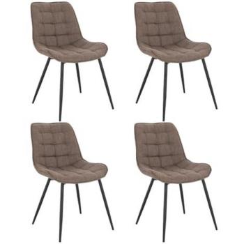 Sedia da Pranzo Home Deluxe Set di 4, tessuto intrecciato grigio e marrone