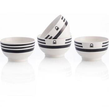 Set de bols 650 ml – Porcelaine Fine – Marque Benetton – Design Noir