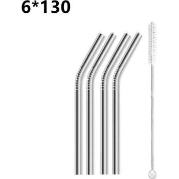 Vasos Cóctel con Pajita Reusables – 6x160mm, 4 Uds