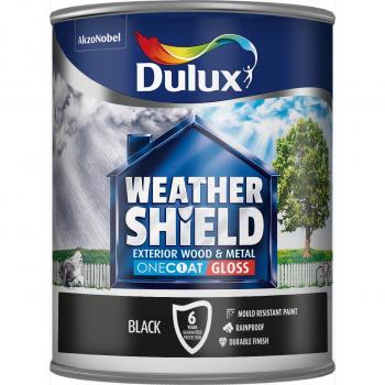 Dulux Weathershield Gloss Black One Coat 750ml