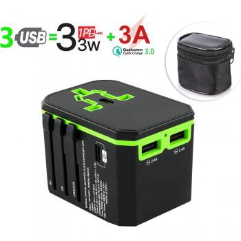 Cargador Universal de Viaje con Tecnología QC3.0 y PD