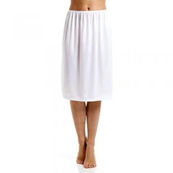 Camille Women's 24″ White Half‑Slip Underskirt – Smooth Finish