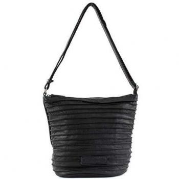 FredsBruder Riffelinchen 23 cm Shoulder Bag in Black Leather