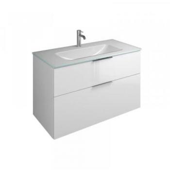 Lavabo in vetro Eqio con mobile inferiore – larghezza Burgbad