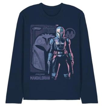 Star Wars Mandalorian Bokatan Kryze Long Sleeve T-Shirt – Navy, Size Small