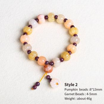 Lucky Amulet Jade Flower Pumpkin Beads Bracelet