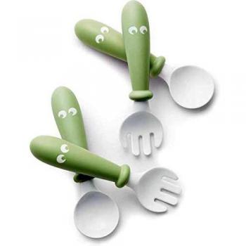 Powder Green Baby Spoon and Fork Set