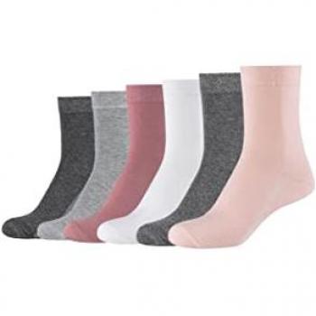 Mustang Rosa Single‑Color Socken für Frauen (6 Stück) – Größe 39 bis 42, mit Fersen‑ und Zehenverstärkung