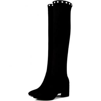 Botas Flocado Tacón Alto sobre la Rodilla