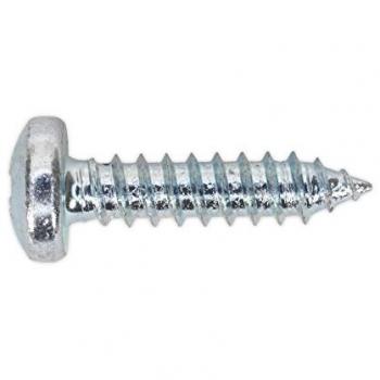 4.8x19mm Pan Head Pozi-Sealey Self-Tapping Screw, Zinc Coating, DIN 7981CZ, 100 Pieces