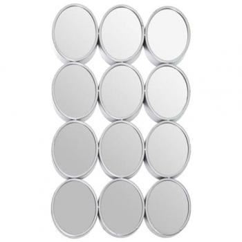 Espejo de pared ovalado metal plateado 12 x 16 cm 9 x 68 x 40 cm